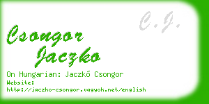 csongor jaczko business card